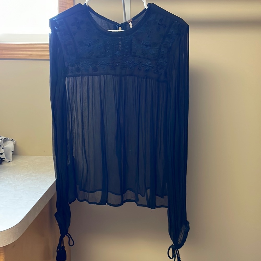 Free people black tunic with beads